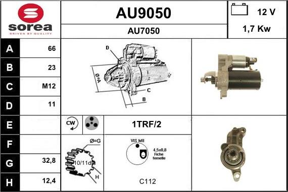 SNRA AU9050 - Motorino d'avviamento autozon.pro