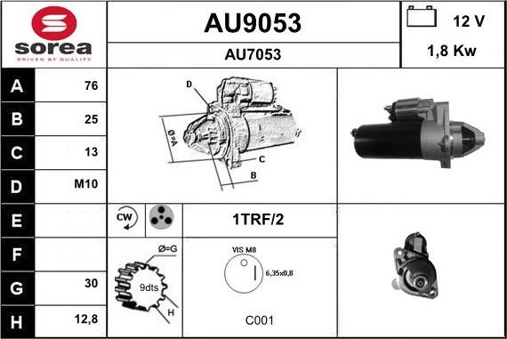 SNRA AU9053 - Motorino d'avviamento autozon.pro