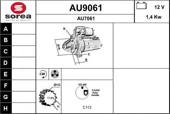 SNRA AU9061 - Motorino d'avviamento autozon.pro