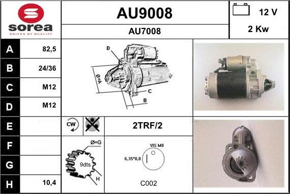 SNRA AU9008 - Motorino d'avviamento autozon.pro