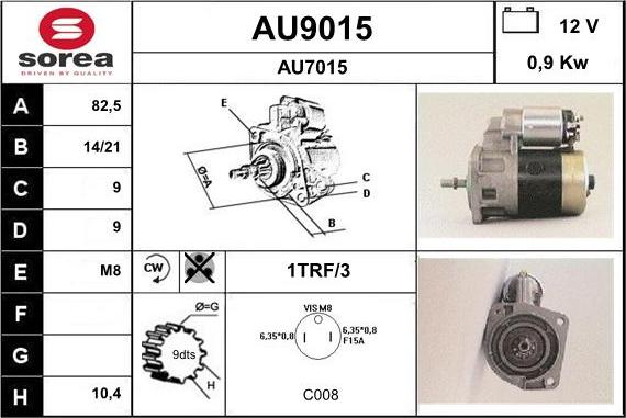 SNRA AU9015 - Motorino d'avviamento autozon.pro