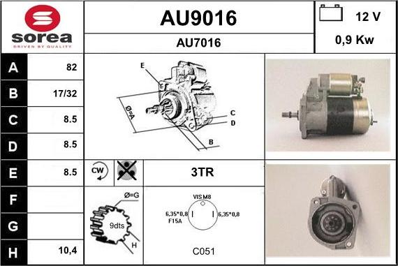 SNRA AU9016 - Motorino d'avviamento autozon.pro