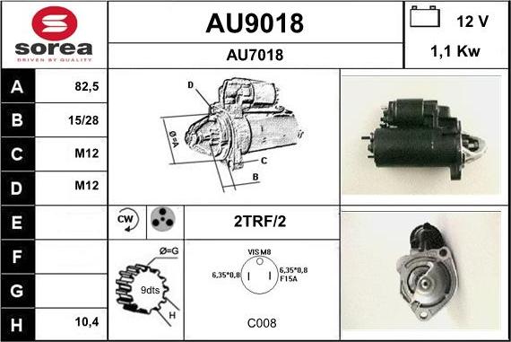 SNRA AU9018 - Motorino d'avviamento autozon.pro