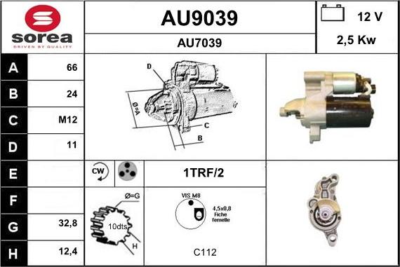 SNRA AU9039 - Motorino d'avviamento autozon.pro