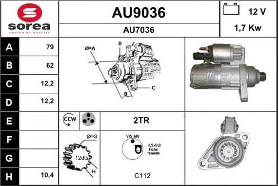 SNRA AU9036 - Motorino d'avviamento autozon.pro