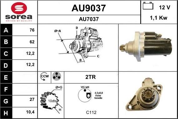 SNRA AU9037 - Motorino d'avviamento autozon.pro