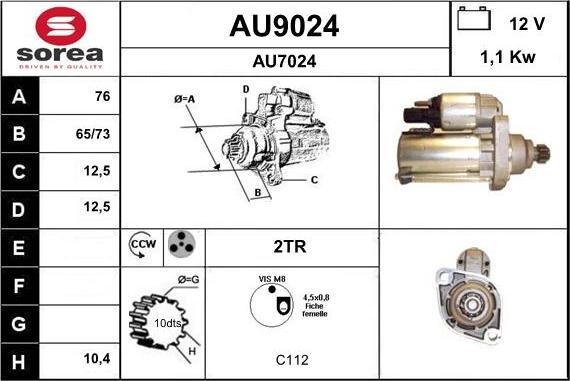 SNRA AU9024 - Motorino d'avviamento autozon.pro