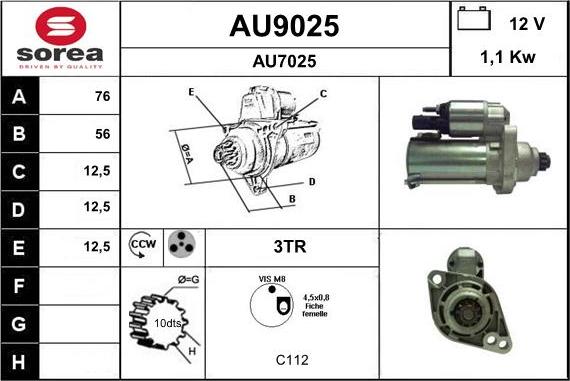 SNRA AU9025 - Motorino d'avviamento autozon.pro