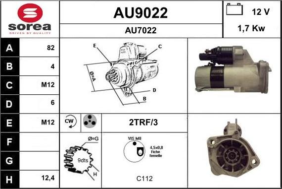 SNRA AU9022 - Motorino d'avviamento autozon.pro