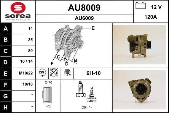 SNRA AU8009 - Alternatore autozon.pro