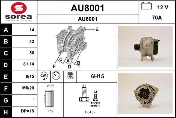 SNRA AU8001 - Alternatore autozon.pro