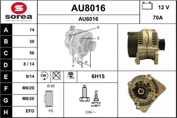 SNRA AU8016 - Alternatore autozon.pro