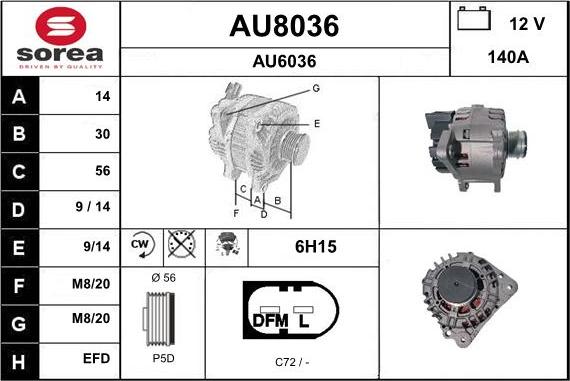 SNRA AU8036 - Alternatore autozon.pro