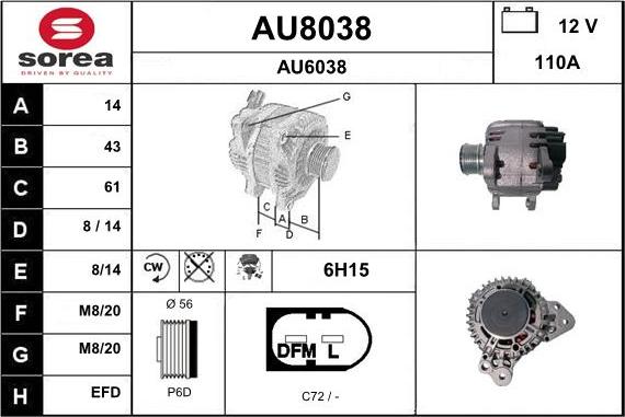 SNRA AU8038 - Alternatore autozon.pro