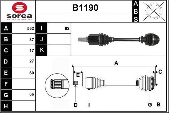 SNRA B1190 - Albero motore / Semiasse autozon.pro