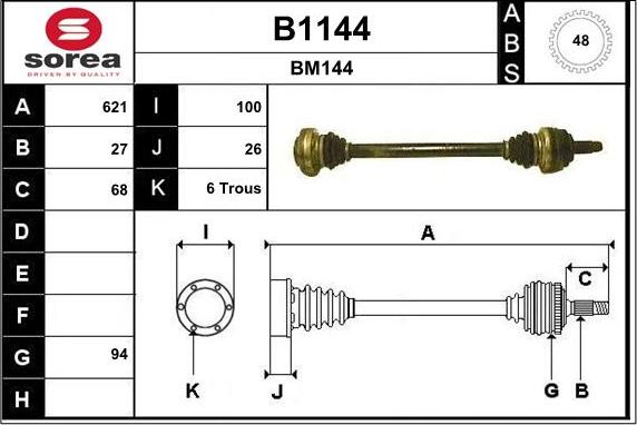 SNRA B1144 - Albero motore / Semiasse autozon.pro