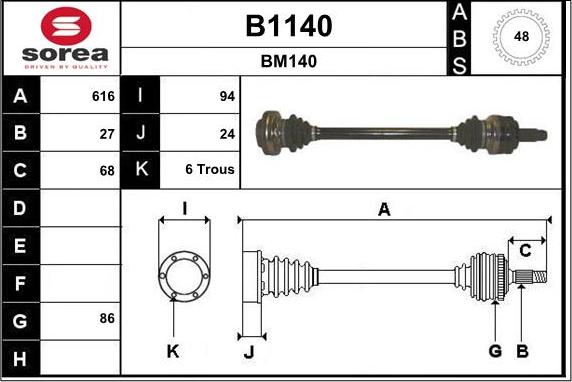 SNRA B1140 - Albero motore / Semiasse autozon.pro