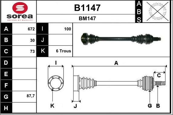 SNRA B1147 - Albero motore / Semiasse autozon.pro