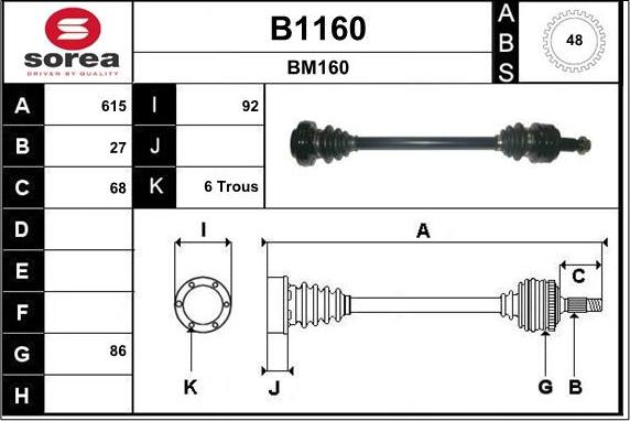 SNRA B1160 - Albero motore / Semiasse autozon.pro