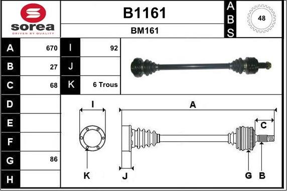 SNRA B1161 - Albero motore / Semiasse autozon.pro