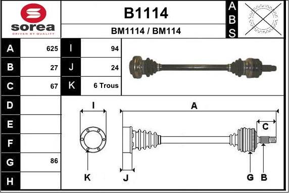 SNRA B1114 - Albero motore / Semiasse autozon.pro