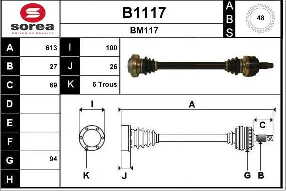 SNRA B1117 - Albero motore / Semiasse autozon.pro