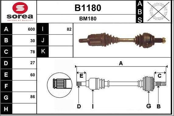 SNRA B1180 - Albero motore / Semiasse autozon.pro