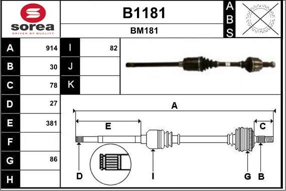 SNRA B1181 - Albero motore / Semiasse autozon.pro