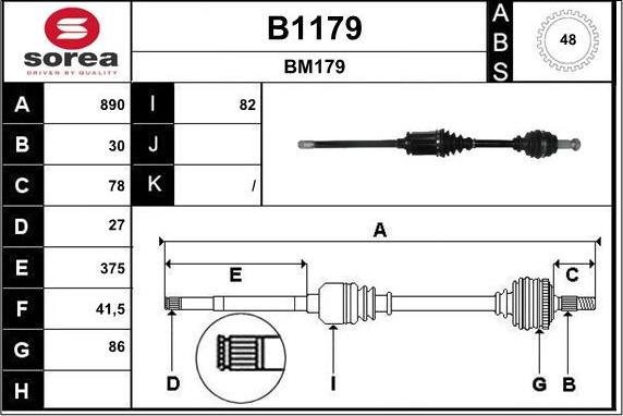 SNRA B1179 - Albero motore / Semiasse autozon.pro