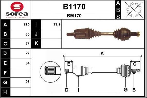 SNRA B1170 - Albero motore / Semiasse autozon.pro