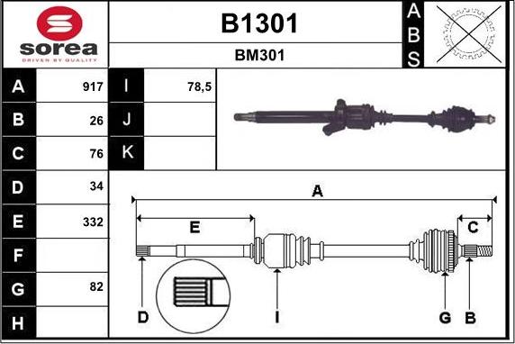 SNRA B1301 - Albero motore / Semiasse autozon.pro