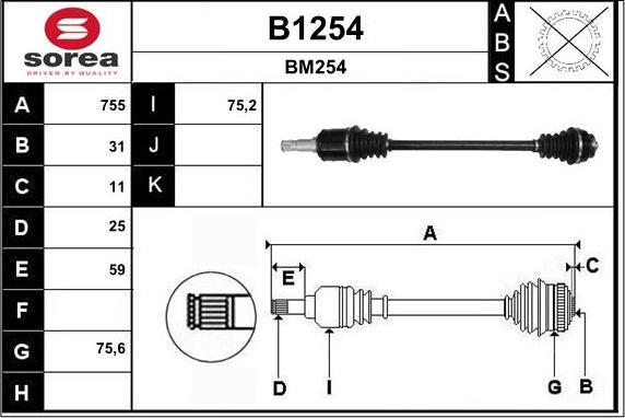 SNRA B1254 - Albero motore / Semiasse autozon.pro