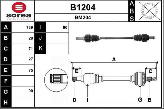 SNRA B1204 - Albero motore / Semiasse autozon.pro