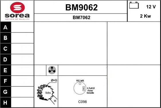 SNRA BM9062 - Motorino d'avviamento autozon.pro