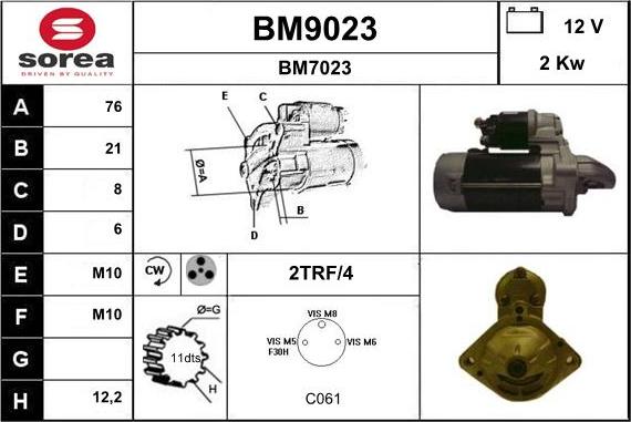 SNRA BM9023 - Motorino d'avviamento autozon.pro