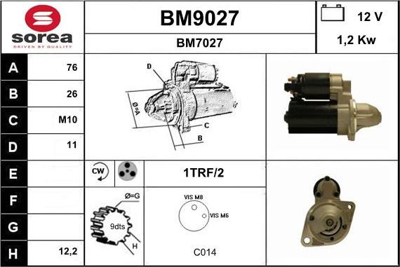 SNRA BM9027 - Motorino d'avviamento autozon.pro