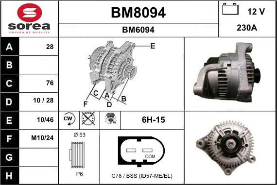 SNRA BM8094 - Alternatore autozon.pro