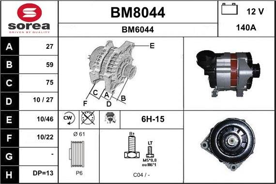 SNRA BM8044 - Alternatore autozon.pro