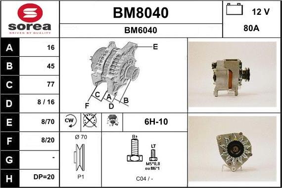 SNRA BM8040 - Alternatore autozon.pro