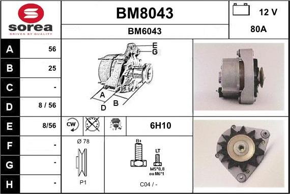 SNRA BM8043 - Alternatore autozon.pro