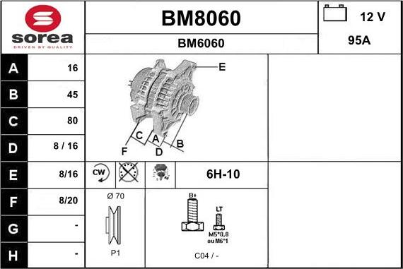 SNRA BM8060 - Alternatore autozon.pro