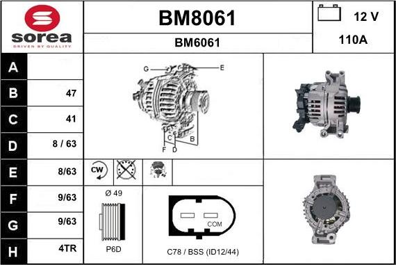 SNRA BM8061 - Alternatore autozon.pro