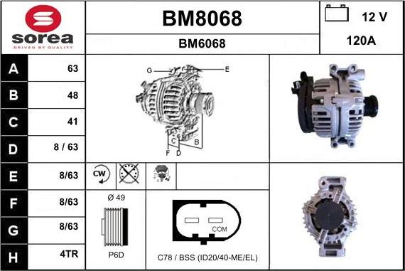 SNRA BM8068 - Alternatore autozon.pro