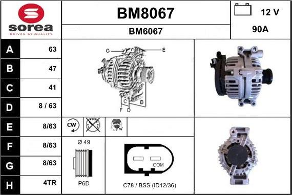 SNRA BM8067 - Alternatore autozon.pro