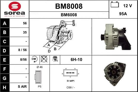 SNRA BM8008 - Alternatore autozon.pro