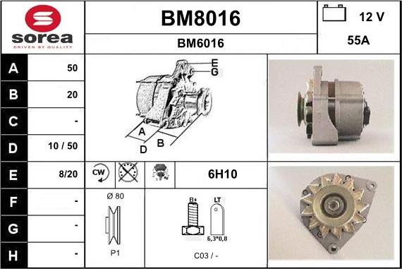 SNRA BM8016 - Alternatore autozon.pro