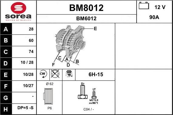 SNRA BM8012 - Alternatore autozon.pro