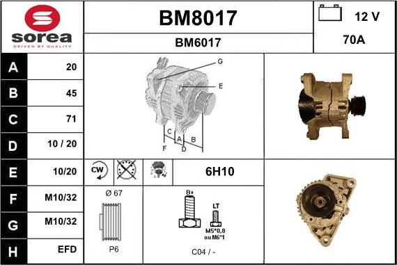 SNRA BM8017 - Alternatore autozon.pro