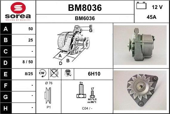 SNRA BM8036 - Alternatore autozon.pro