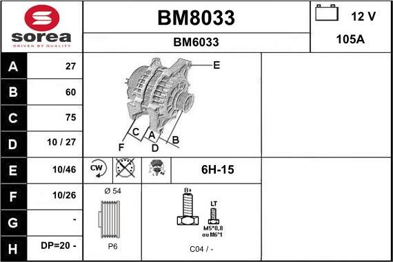 SNRA BM8033 - Alternatore autozon.pro